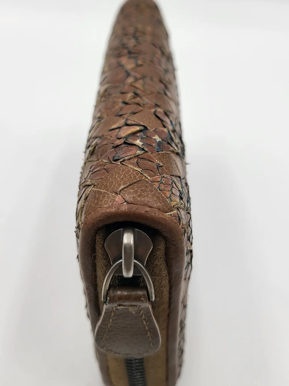 Bottega Veneta Brown Intrecciato Python Zip-Around Wallet.Authentic.Full Set.. - Picture 4 of 16